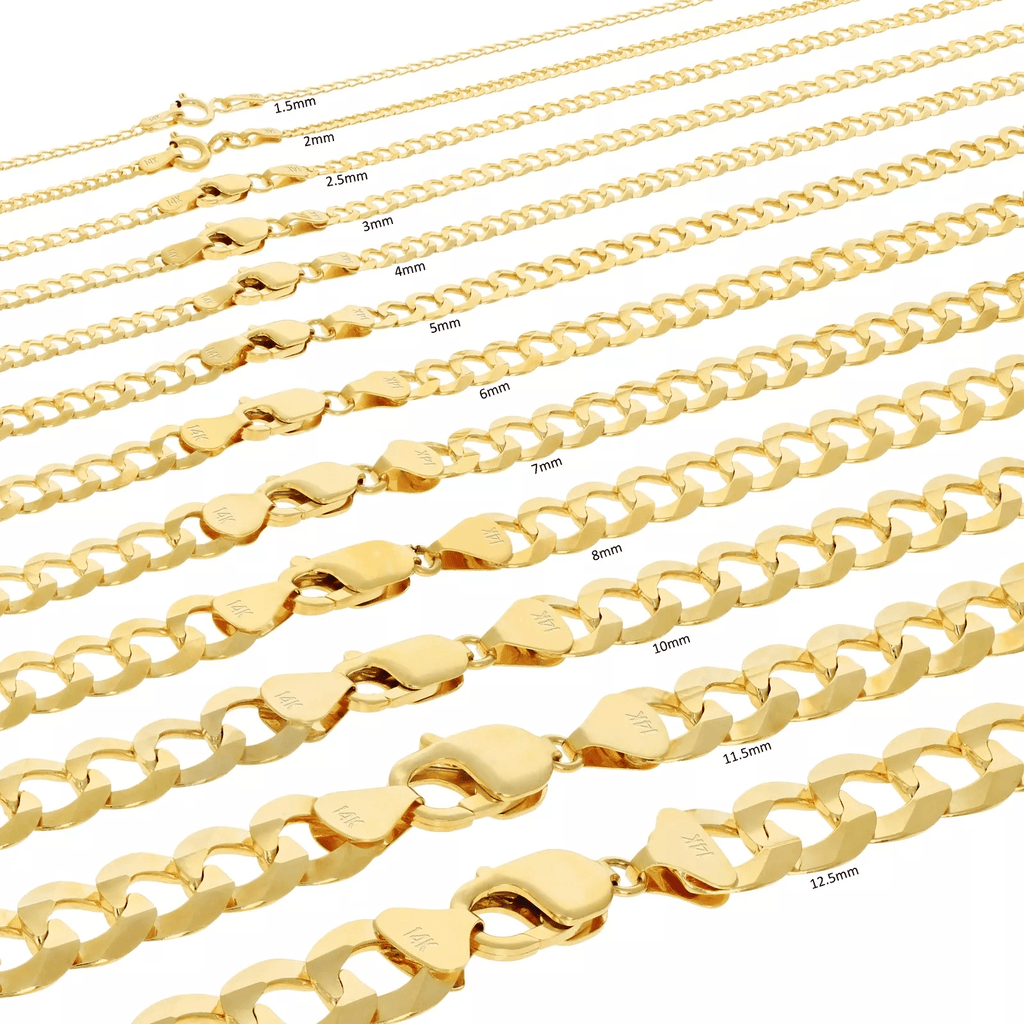 14K Gold Cuban Necklace Chains Men Women Kids Real Genuine Gold - Jewelry Store by Erik Rayo