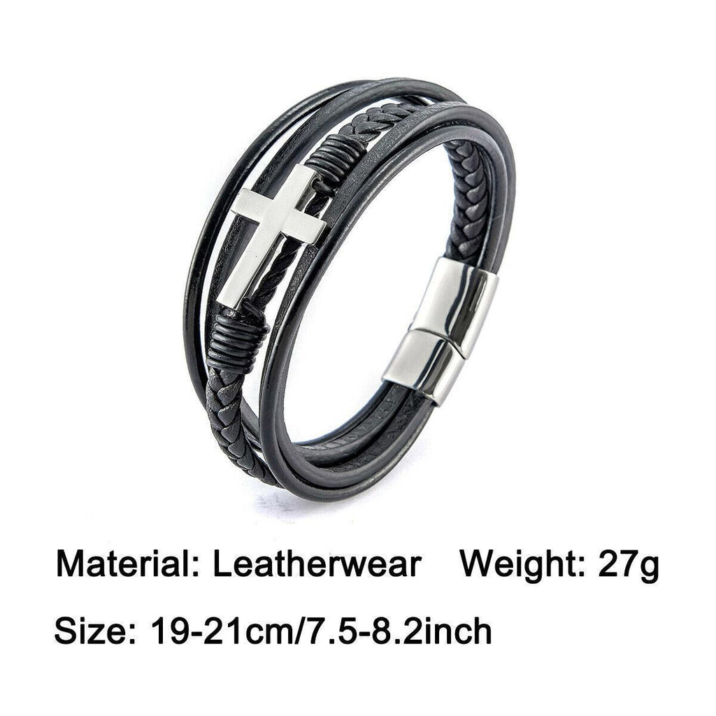 Leather Cross Bracelets Jesus Christian Symbol - Jewelry Store by Erik Rayo