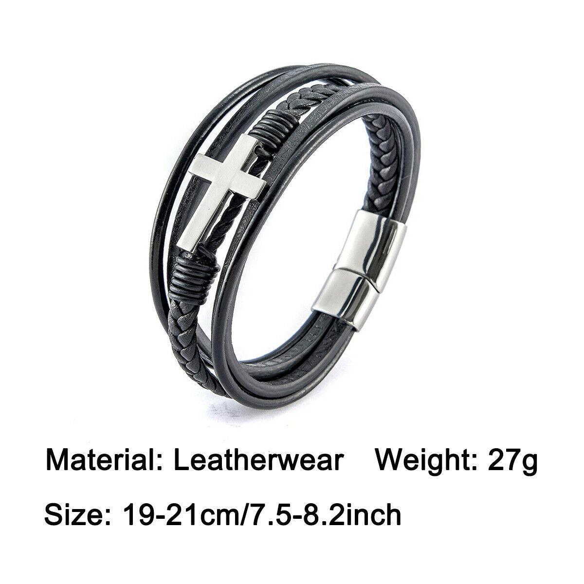 Leather Cross Bracelets Jesus Christian Symbol - Jewelry Store by Erik Rayo