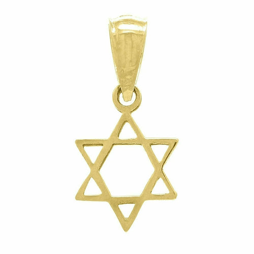 14k Yellow Gold Solid Small Jewish Star of David Charm Pendant 0.5 gram - Jewelry Store by Erik Rayo