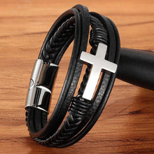 Load image into Gallery viewer, Leather Cross Bracelets Jesus Christian Symbol - Jewelry Store by Erik Rayo
