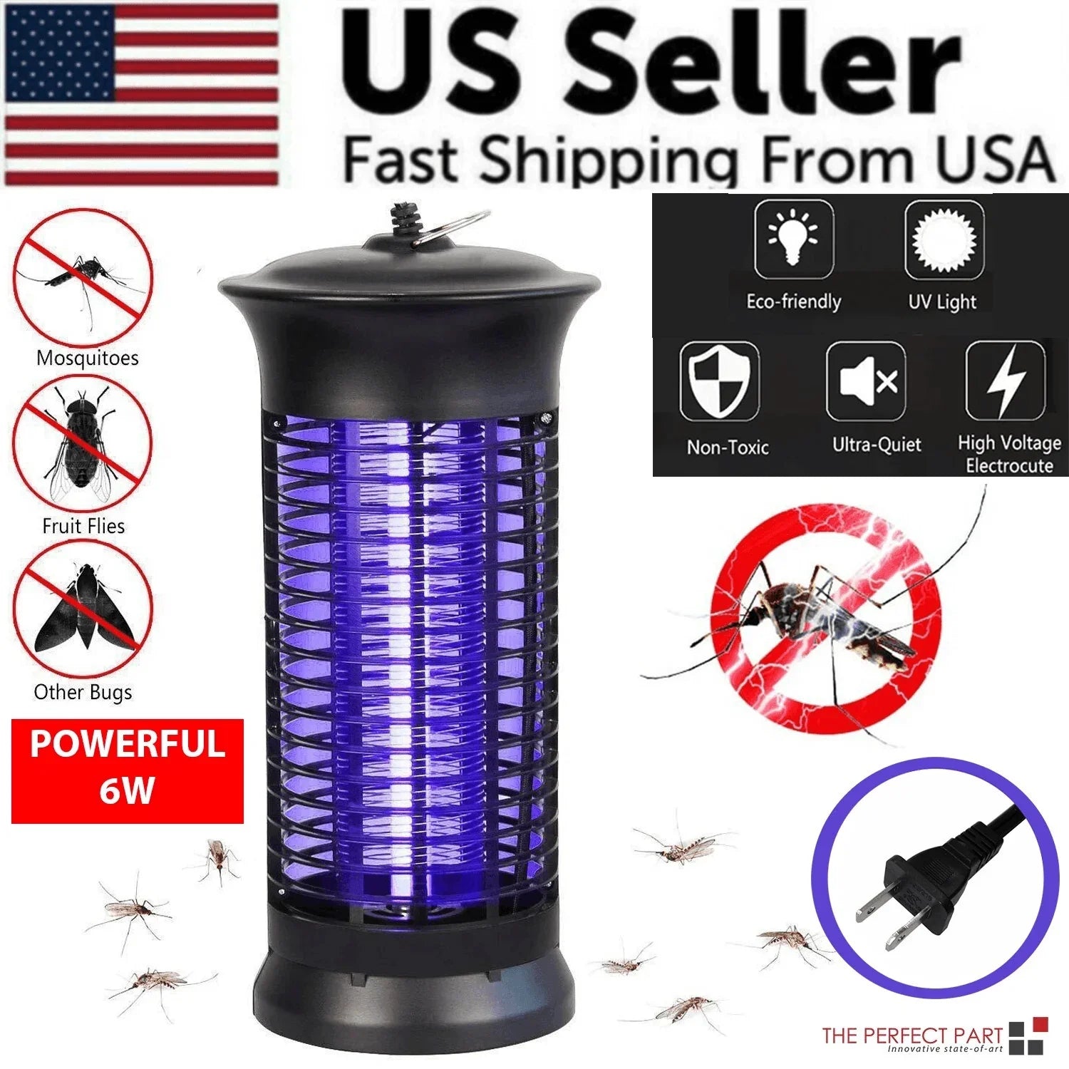 Electric Fly Gnat Killer Lamp Pests Fly Insect Trap Mosquito Bug Zapper 4,000V - Jewelry Store by Erik Rayo