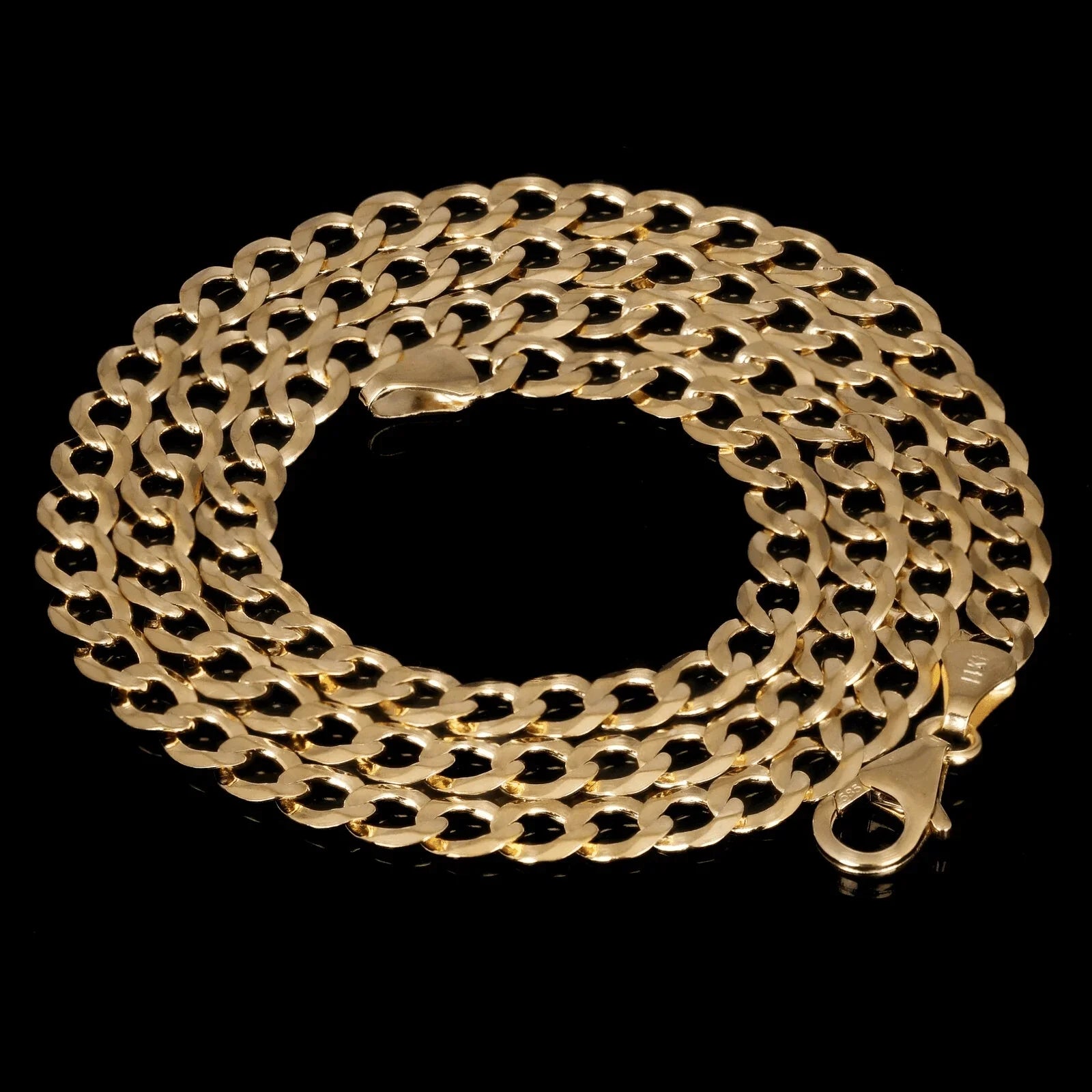 Italian 14k Yellow Gold Solid Curb Link Chain Necklace 4.6mm 22" 12 grams - Jewelry Store by Erik Rayo