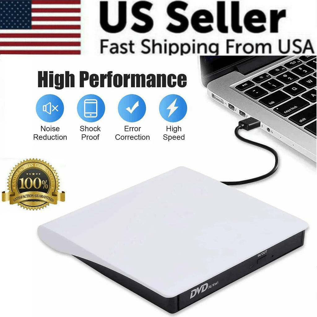 Slim External CD DVD Drive USB 3.0 Disc Player Burner Writer For Laptop PC Mac - Jewelry Store by Erik Rayo