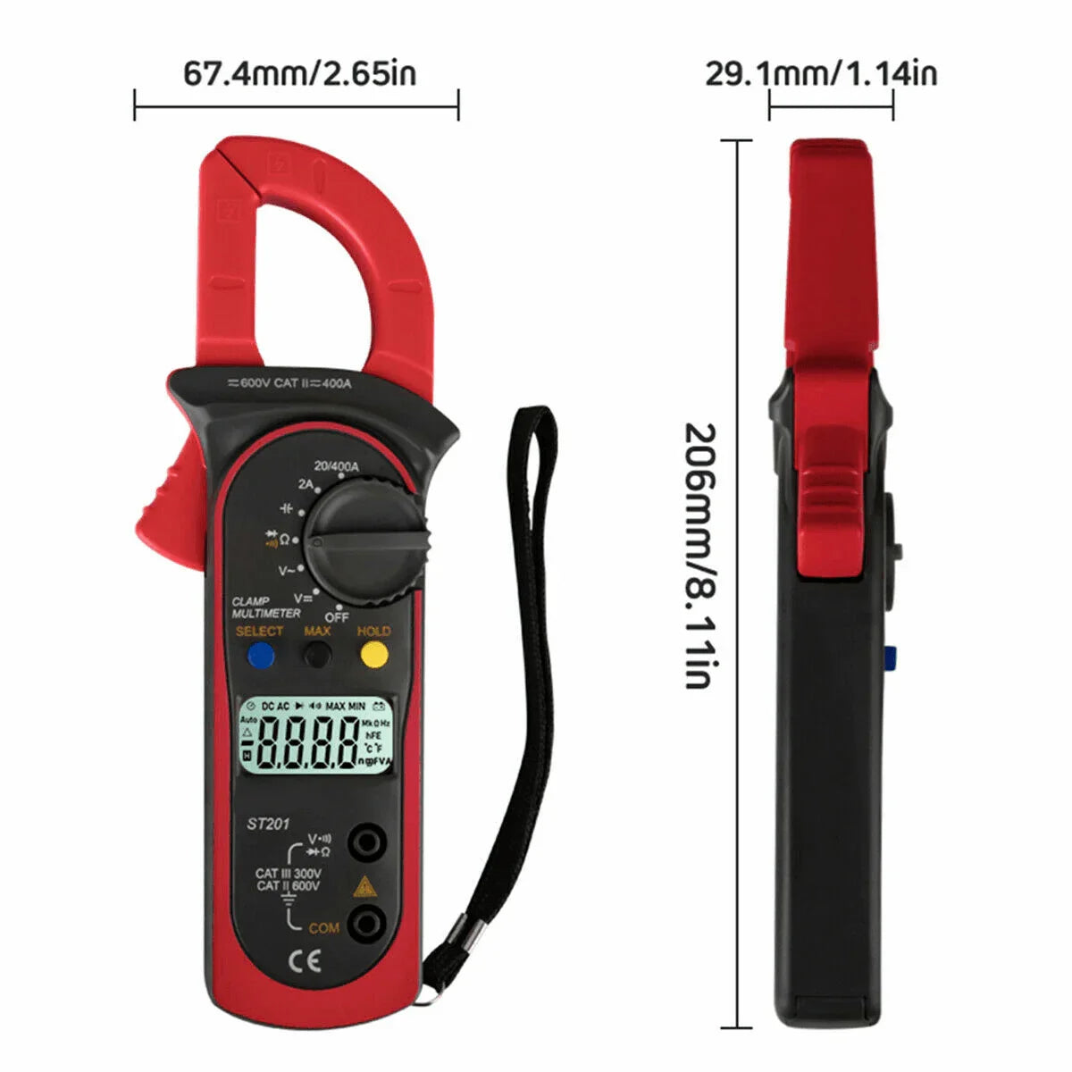 Digital Multimeter Tester AC DC Volt Ohm Amp Clamp Meter Auto Range LCD Handheld - Jewelry Store by Erik Rayo