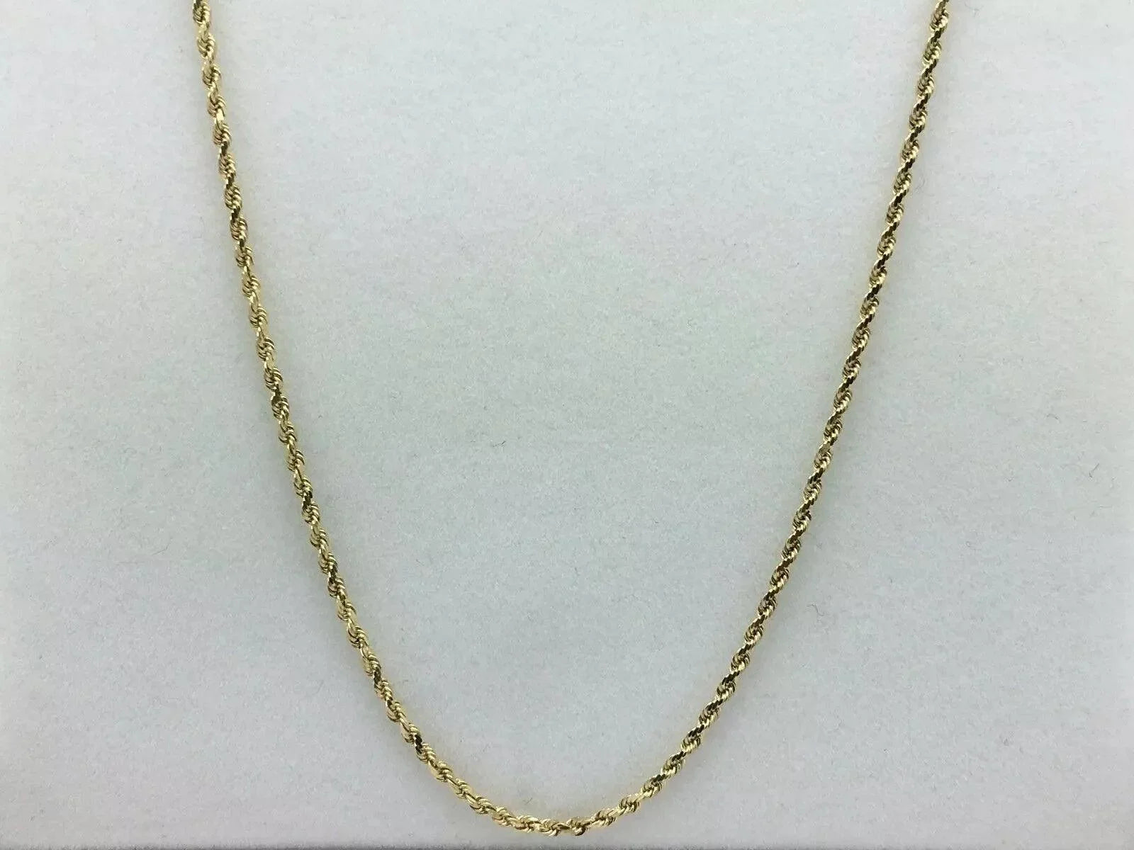 14k Yellow Gold Solid Diamond Cut Rope Chain Necklace 16" 2mm 6 grams - Jewelry Store by Erik Rayo