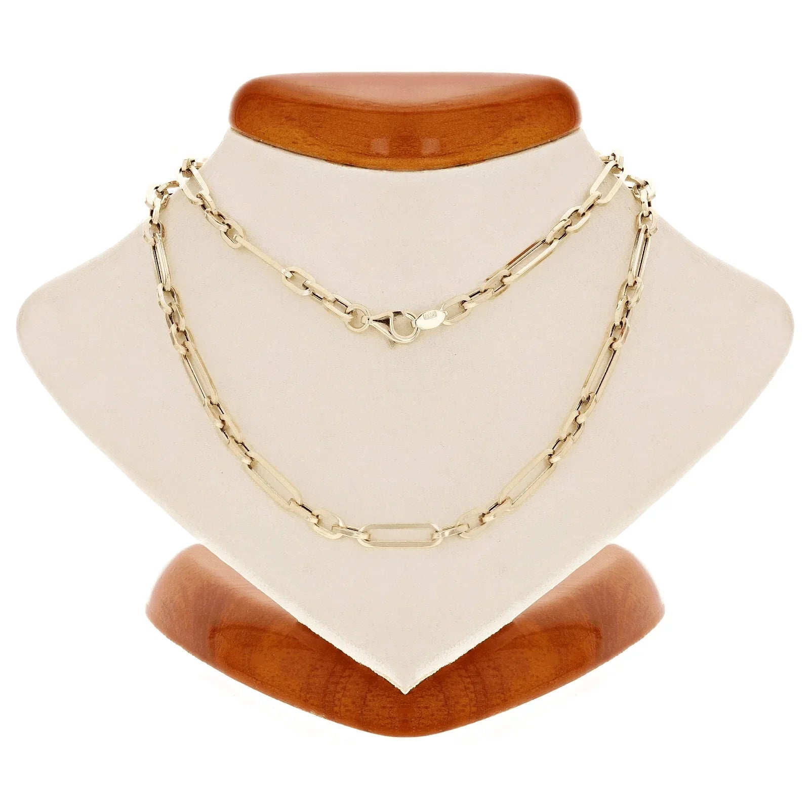 Italian 14k Yellow Gold Hollow Paper Clip Chain Necklace 16" 3.3mm 3.4 grams - Jewelry Store by Erik Rayo