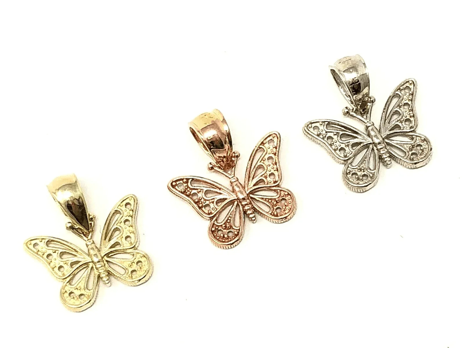 14k Yellow White or Rose Gold Butterfly Charm Pendant - Jewelry Store by Erik Rayo