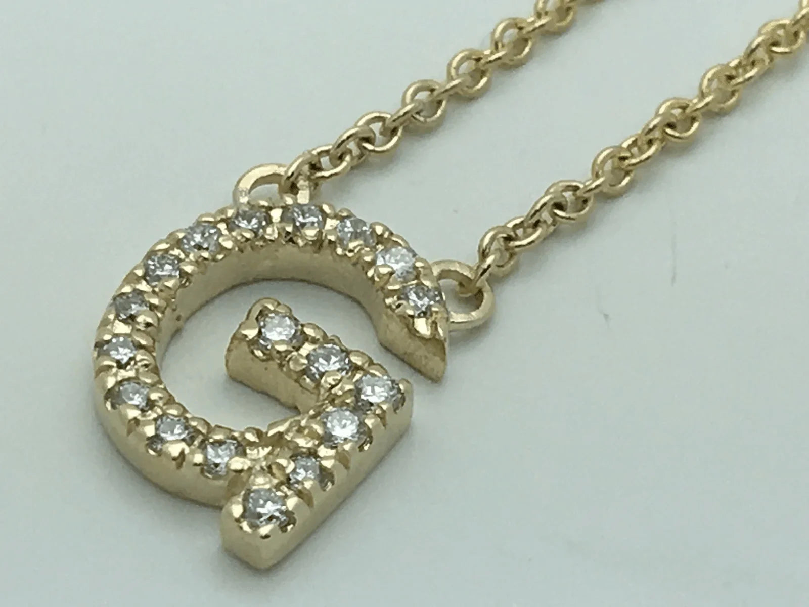 14k Yellow White or Rose Gold Diamond Initial Letter G Pendant Necklace 18" - Jewelry Store by Erik Rayo