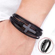 Load image into Gallery viewer, Leather Cross Bracelets Jesus Christian Symbol - Jewelry Store by Erik Rayo
