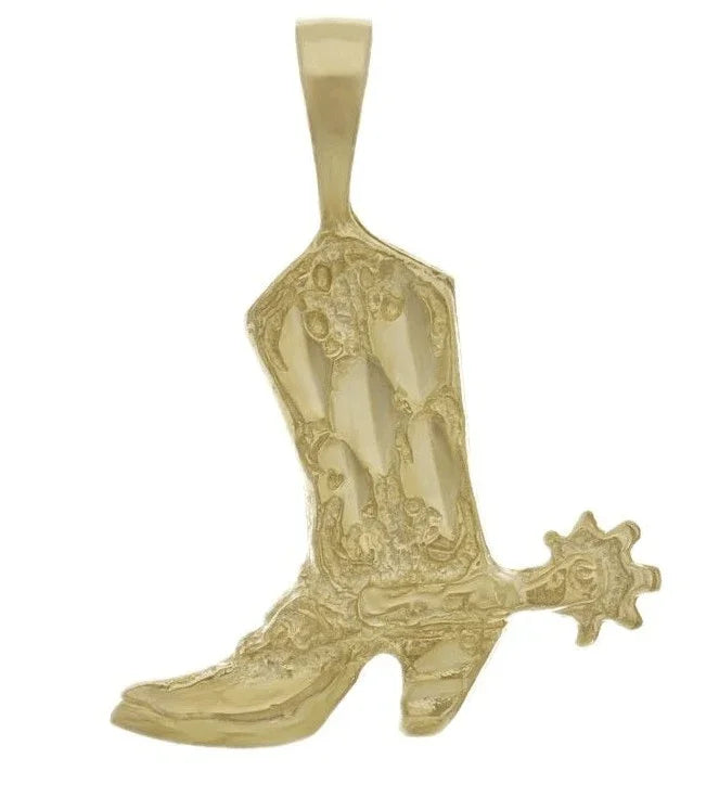 14k Yellow Gold Western Cowgirl Boots Cowboy Boots Charm Pendant 1.3 grams - Jewelry Store by Erik Rayo