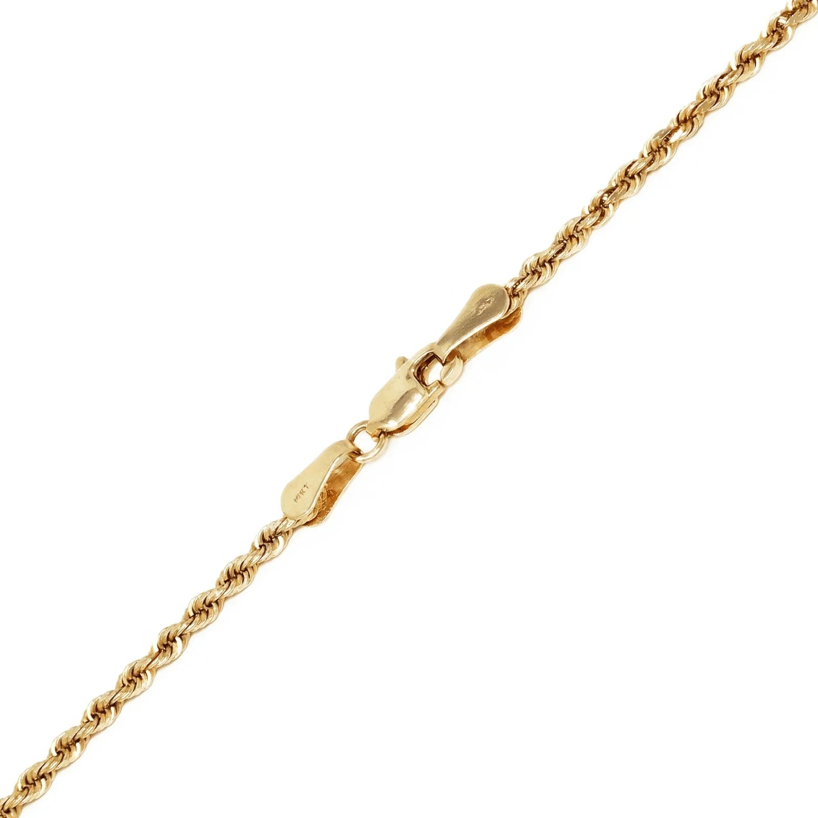 14k Yellow Gold Solid Twisted Diamond Cut Rope Chain Necklace 20" 2.5mm 9.6 gram - Jewelry Store by Erik Rayo