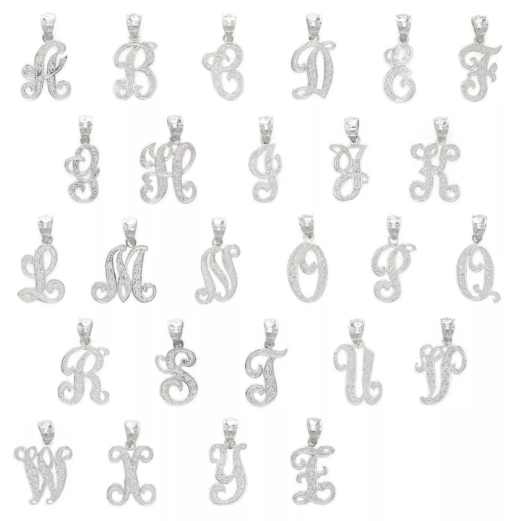 14k Yellow or White Gold Initial Letter B Alphabet A-Z Charm Pendant - Jewelry Store by Erik Rayo