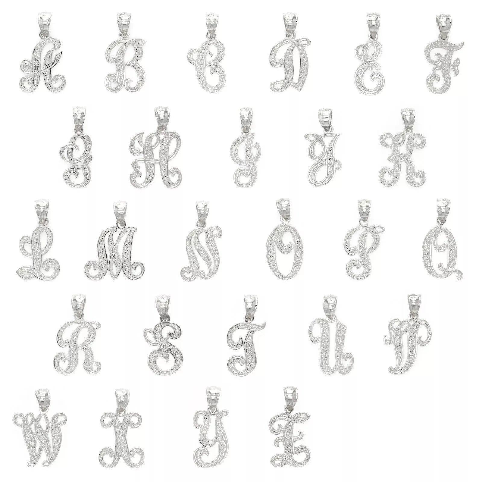 14k Yellow or White Gold Initial Letter B Alphabet A-Z Charm Pendant - Jewelry Store by Erik Rayo