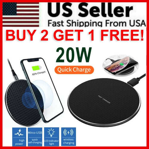 20W Wireless Charger Fast Charge Pad For Samsung iPhone XS Max X XR 12 13 Pro - Jewelry Store by Erik Rayo