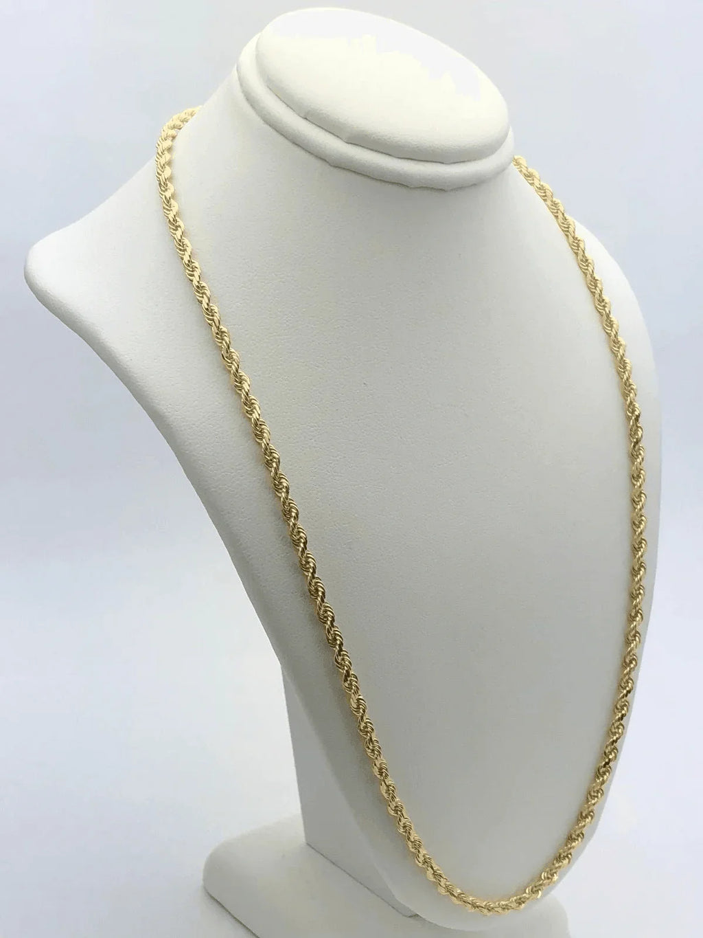 14k Yellow Gold Solid Diamond Cut Rope Chain Necklace 18" 3mm 14 grams - Jewelry Store by Erik Rayo