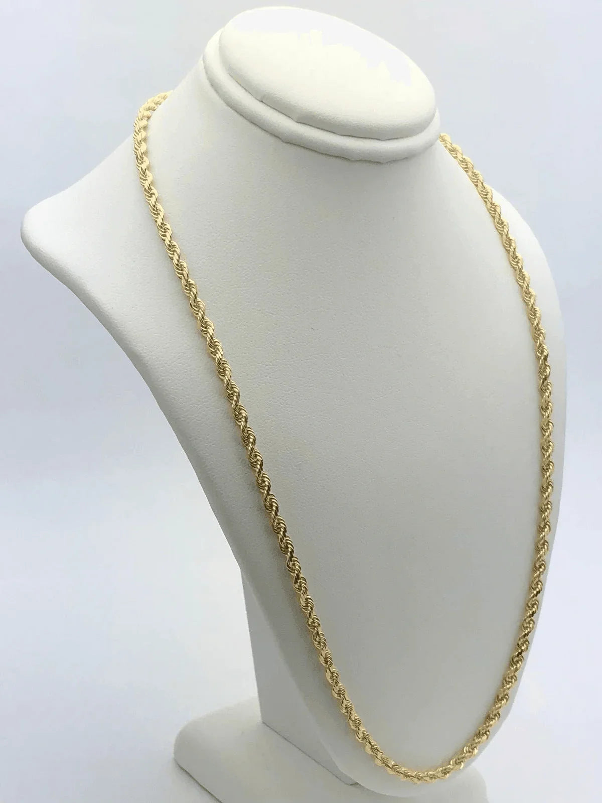 14k Yellow Gold Solid Diamond Cut Rope Chain Necklace 18" 3mm 14 grams - Jewelry Store by Erik Rayo