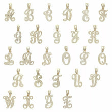 Load image into Gallery viewer, 14k Yellow or White Gold Initial Letter M Alphabet A-Z Charm Pendant

