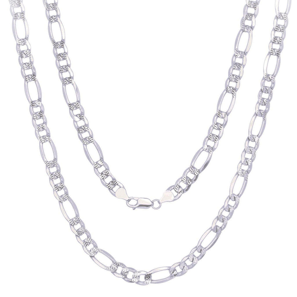 Cadenas Para Hombre y Mujer de Plata 925 de Ley Esterlina Eslabon Figaro Italiana Corte De Diamante - Jewelry Store by Erik Rayo