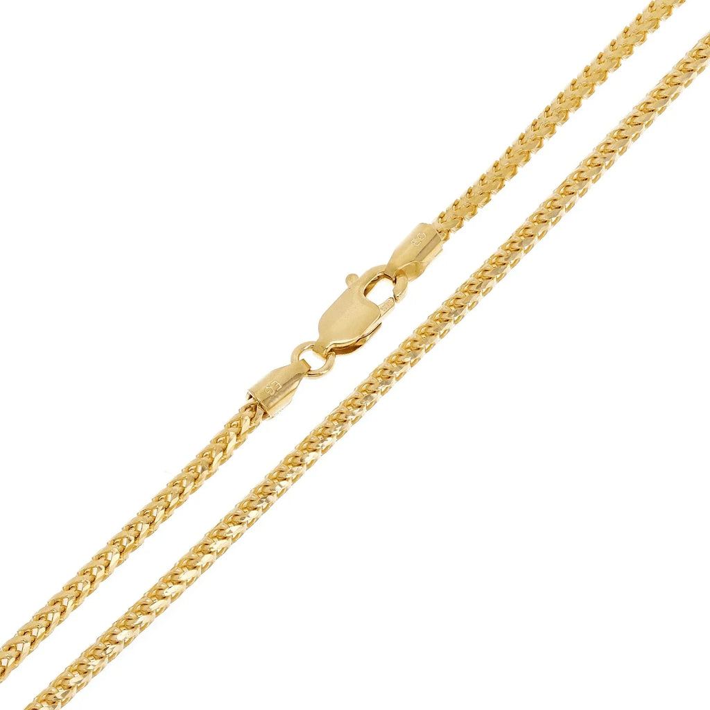 Italian 14k Yellow Gold Solid Diamond Cut Franco Chain Necklace 22" 2mm 12.4gram - Jewelry Store by Erik Rayo