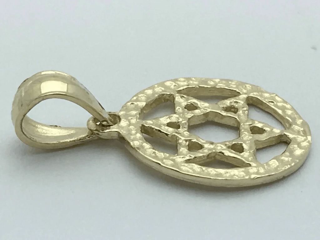 14k Yellow Gold Solid Jewish Star of David Charm Pendant 1.2 grams - Jewelry Store by Erik Rayo