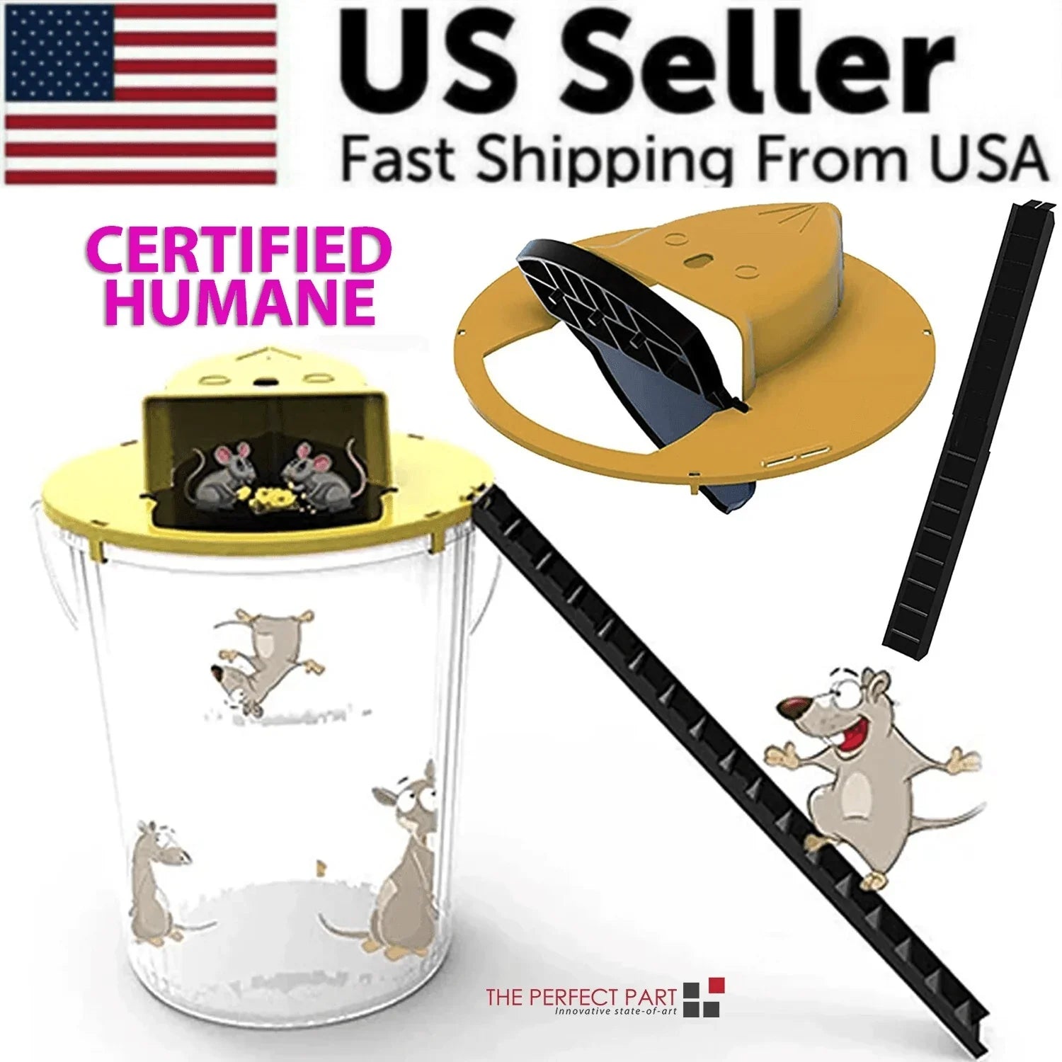 Mouse Rat Trap Flip & Slide Mouse Trap Bucket Catcher Mousetrap Slide Bucket Lid - Jewelry Store by Erik Rayo