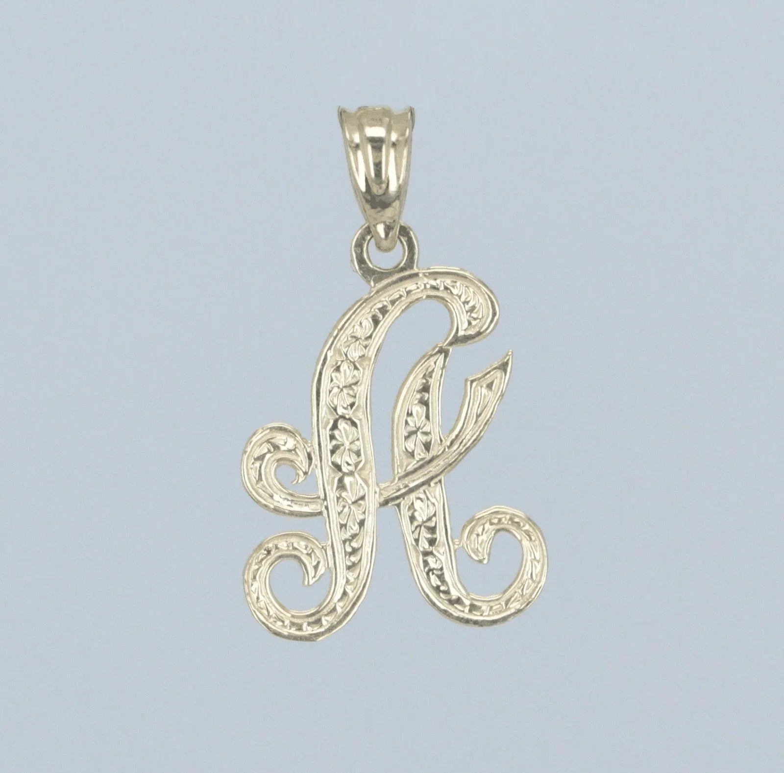 14k Yellow or White Gold Initial Letter A Alphabet A-Z Charm Pendant - Jewelry Store by Erik Rayo