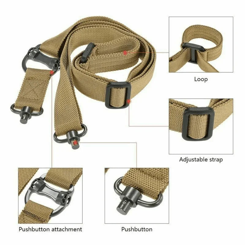 Retro Tactical Adjust Quick Detach QD 1 2 Point Multi Mission 1.2" Rifle Sling - Jewelry Store by Erik Rayo