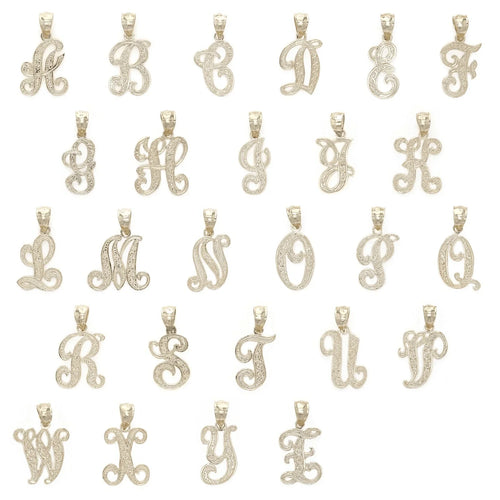 14k Yellow or White Gold Initial Letter Charm Pendant Alphabet A-Z Available - Jewelry Store by Erik Rayo