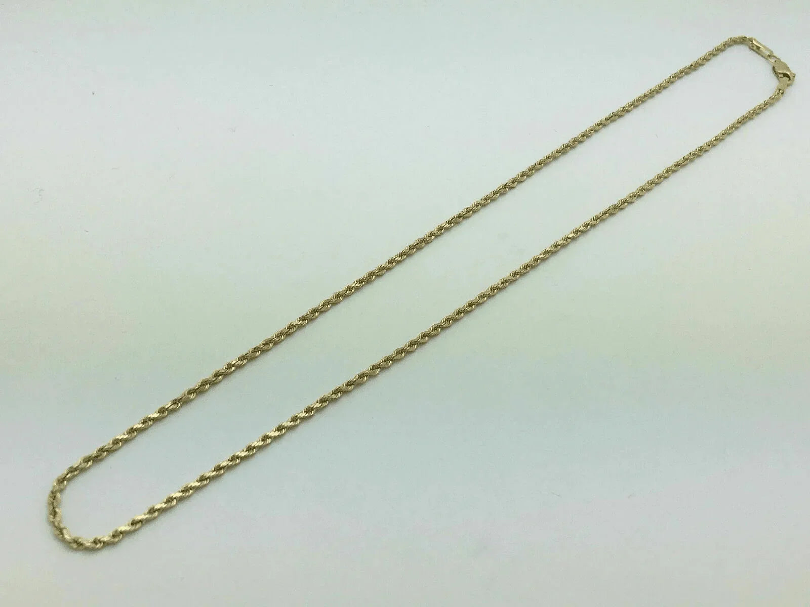 14k Yellow Gold Solid Diamond Cut Rope Chain Necklace 16" 2mm 6 grams - Jewelry Store by Erik Rayo