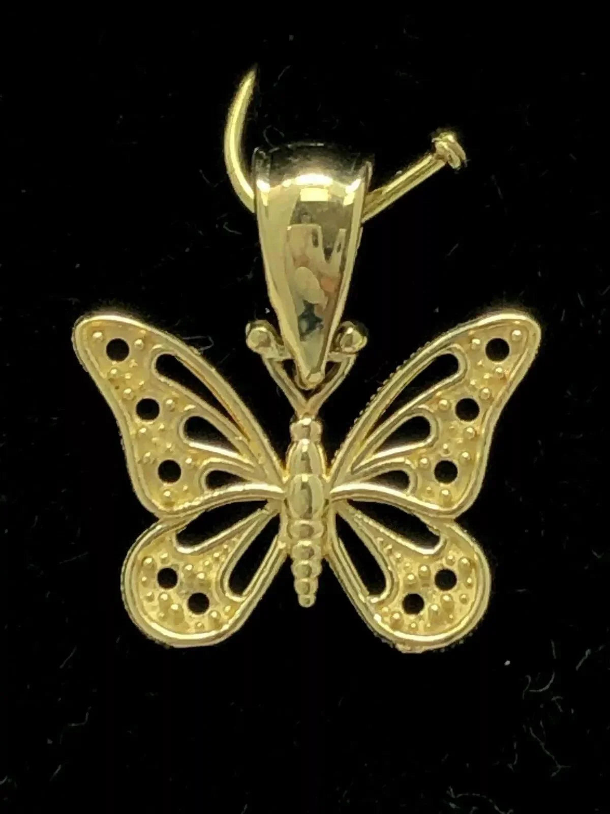 14k Yellow White or Rose Gold Butterfly Charm Pendant - Jewelry Store by Erik Rayo