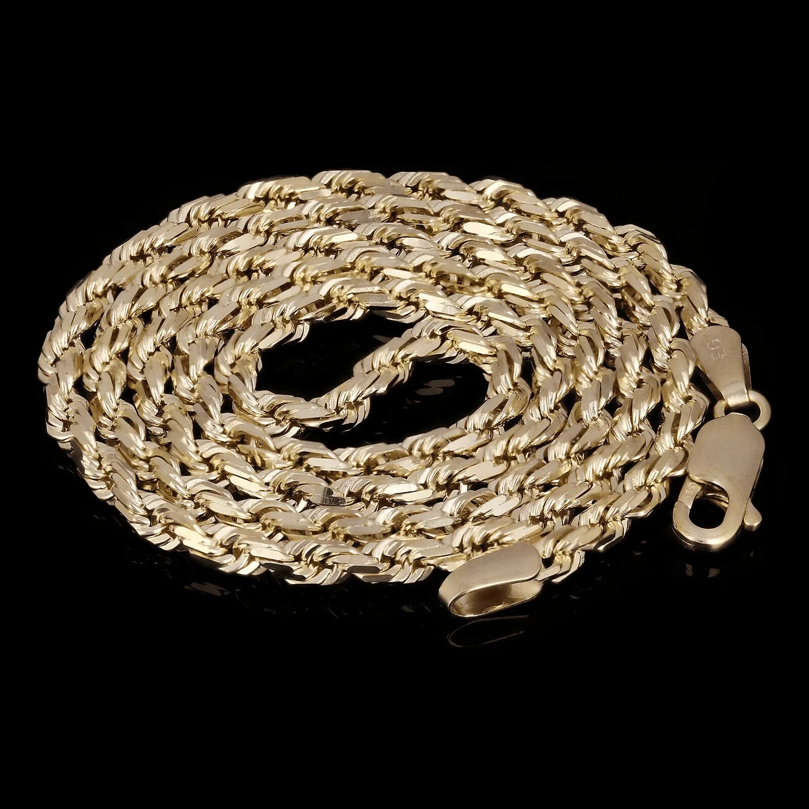 Italian 14k Yellow Gold Solid Diamond Cut Rope Chain Necklace 20" 2.5mm 12.5gram - Jewelry Store by Erik Rayo