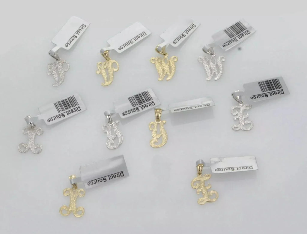14k Yellow or White Gold Initial Letter S Alphabet A-Z Charm Pendant - Jewelry Store by Erik Rayo