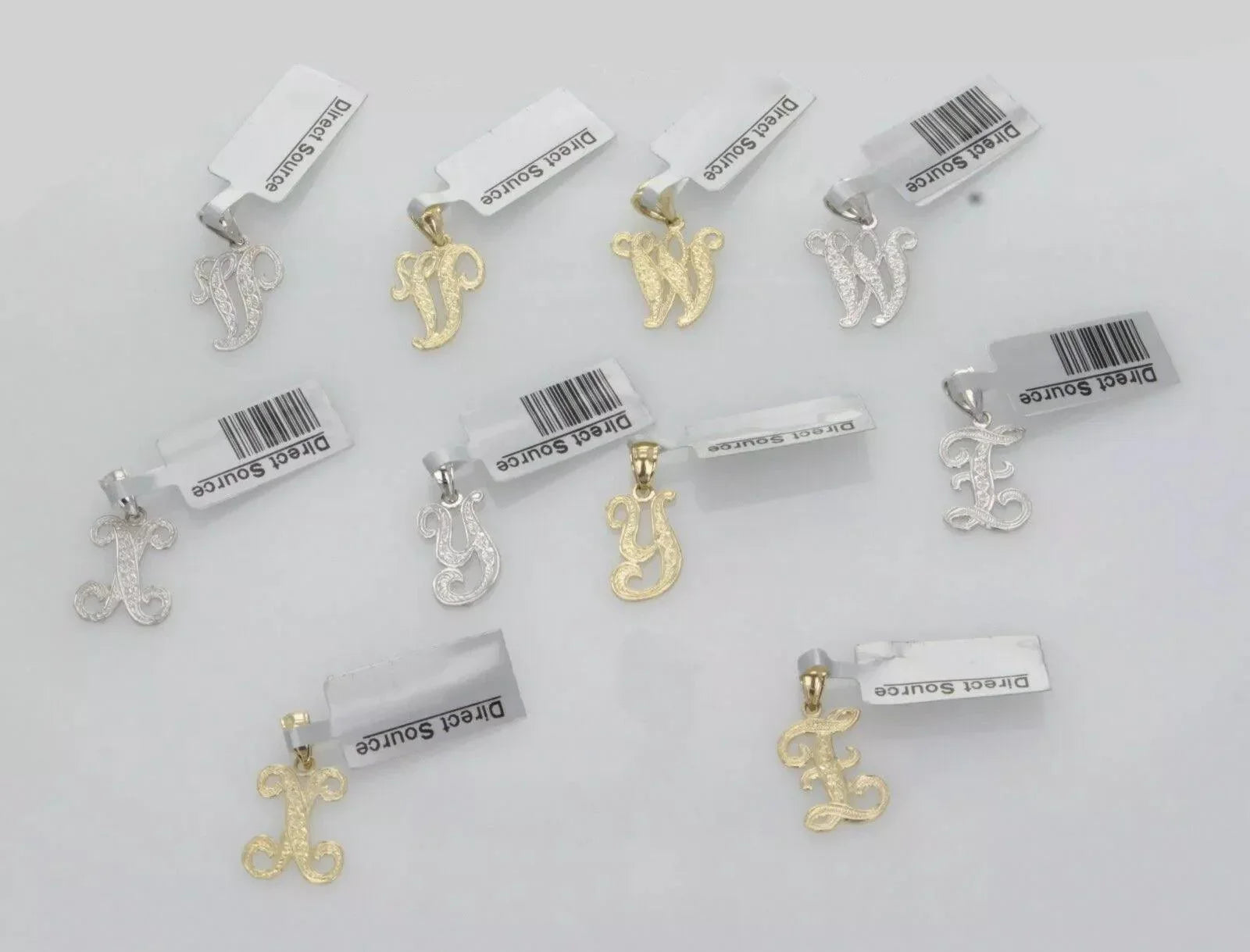 14k Yellow or White Gold Initial Letter S Alphabet A-Z Charm Pendant - Jewelry Store by Erik Rayo