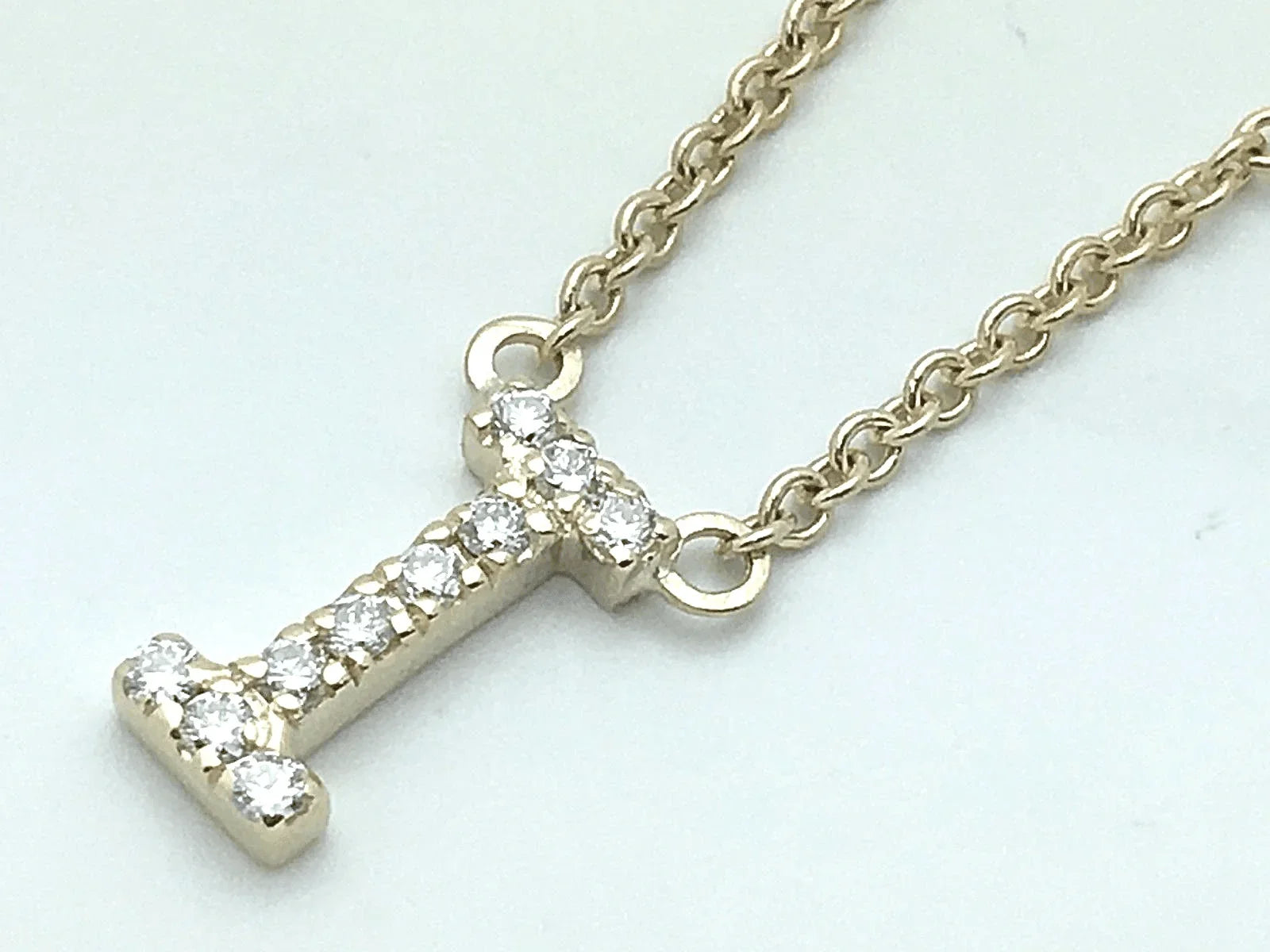 14k Yellow White or Rose Gold Diamond Initial Letter I Pendant Necklace 18" - Jewelry Store by Erik Rayo