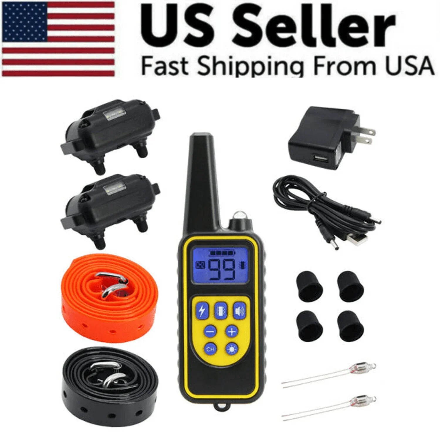 2600 FT Remote Dog Shock Training 2 Collar Set Rechargeable Waterproof LCD Pet - Jewelry Store by Erik Rayo