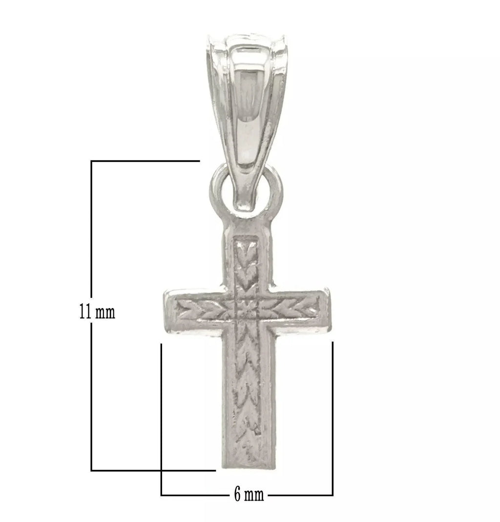 14K Yellow White or Rose Gold Small Cross Pendant Religious Charm - Jewelry Store by Erik Rayo