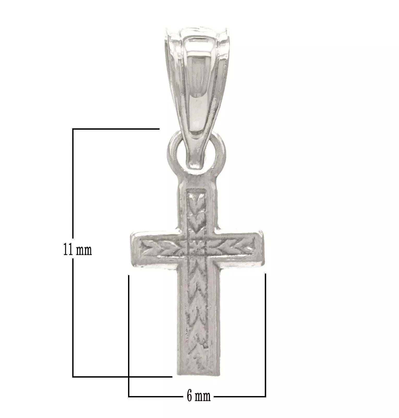 14K Yellow White or Rose Gold Small Cross Pendant Religious Charm - Jewelry Store by Erik Rayo