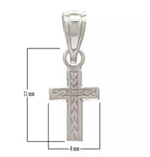 Load image into Gallery viewer, 14K Yellow White or Rose Gold Small Cross Pendant Religious Charm
