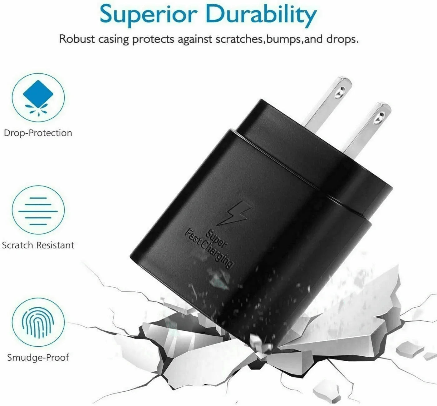 25W USB-C Super Fast Wall Charger 6FT Cable For Samsung Galaxy S21 S22 S23 S24 - Jewelry Store by Erik Rayo