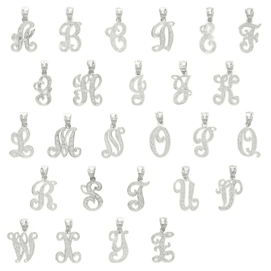 14k Yellow or White Gold Initial Letter L Alphabet A-Z Charm Pendant - Jewelry Store by Erik Rayo