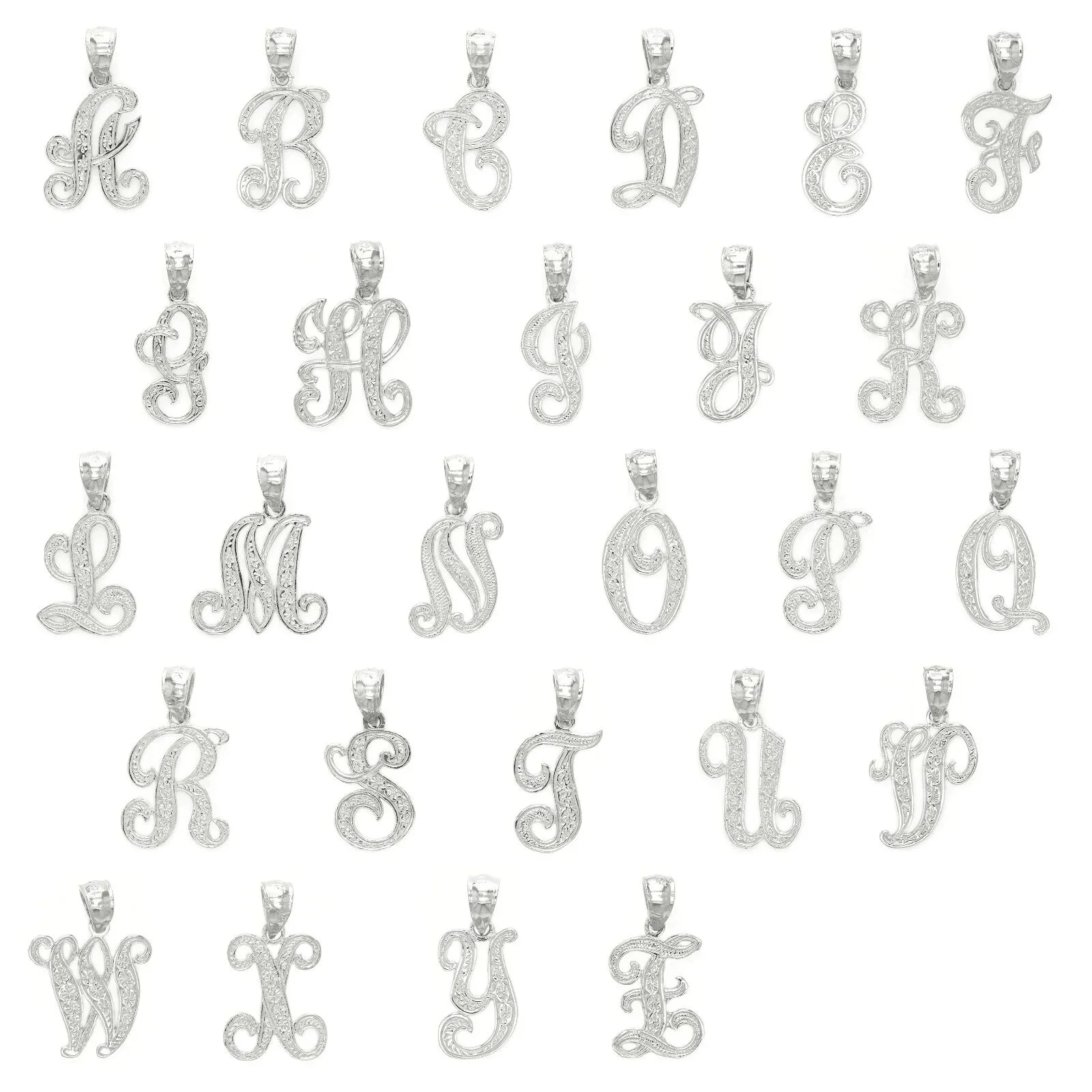 14k Yellow or White Gold Initial Letter L Alphabet A-Z Charm Pendant - Jewelry Store by Erik Rayo