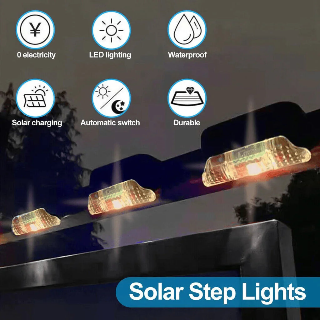 8 Pack New Solar Deck Lights Outdoor Waterproof LED Steps Lamps For Stairs Fence - Jewelry Store by Erik Rayo