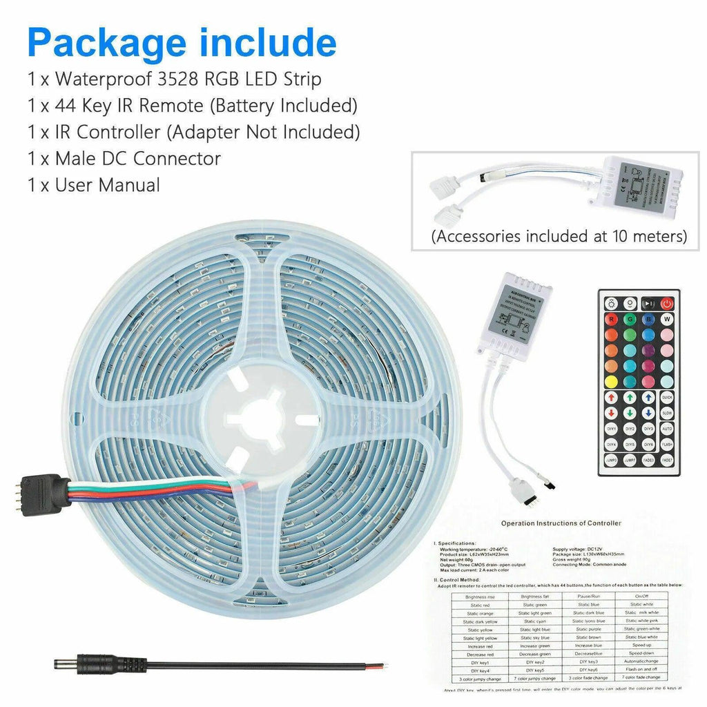 32FT LED Strip Lights Remote Control Bedroom Waterproof for Indoor Outdoor Use - Jewelry Store by Erik Rayo