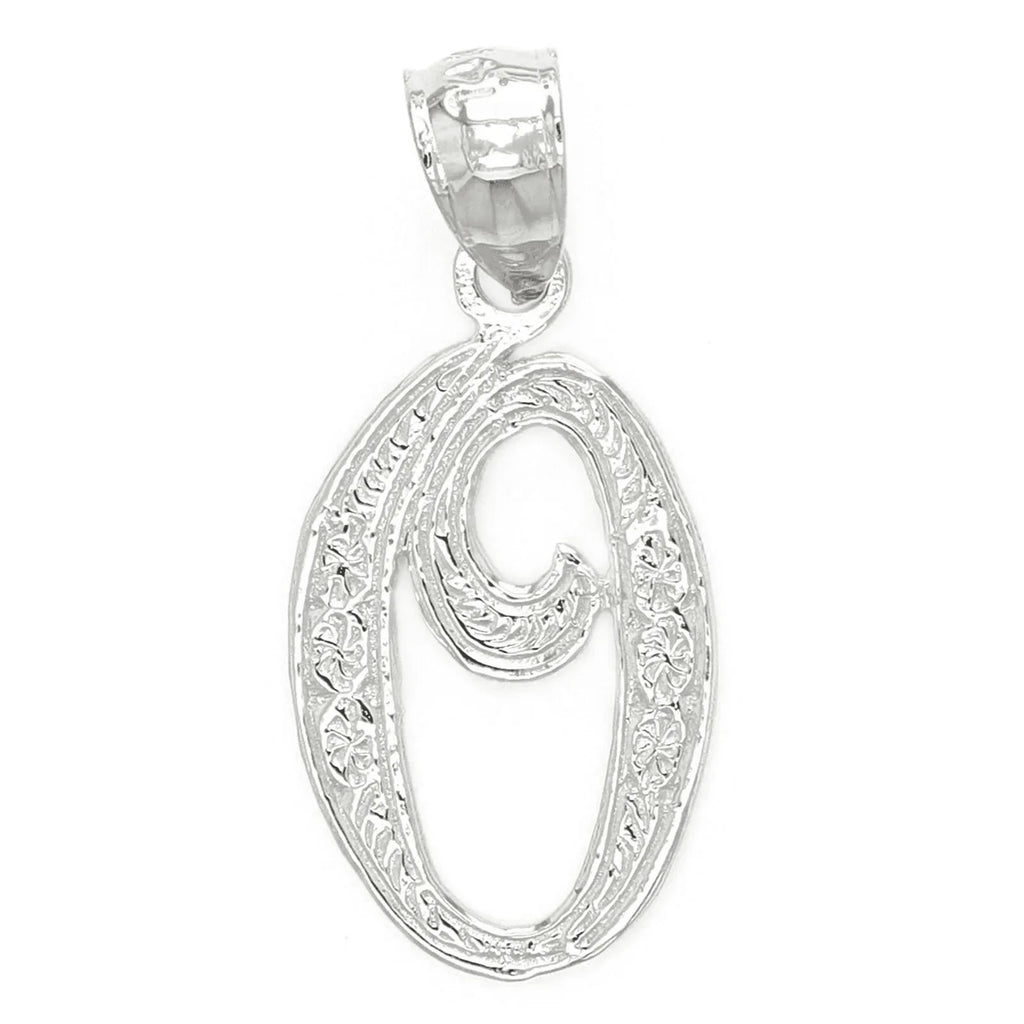 14k Yellow or White Gold Initial Letter O Alphabet A-Z Charm Pendant - Jewelry Store by Erik Rayo