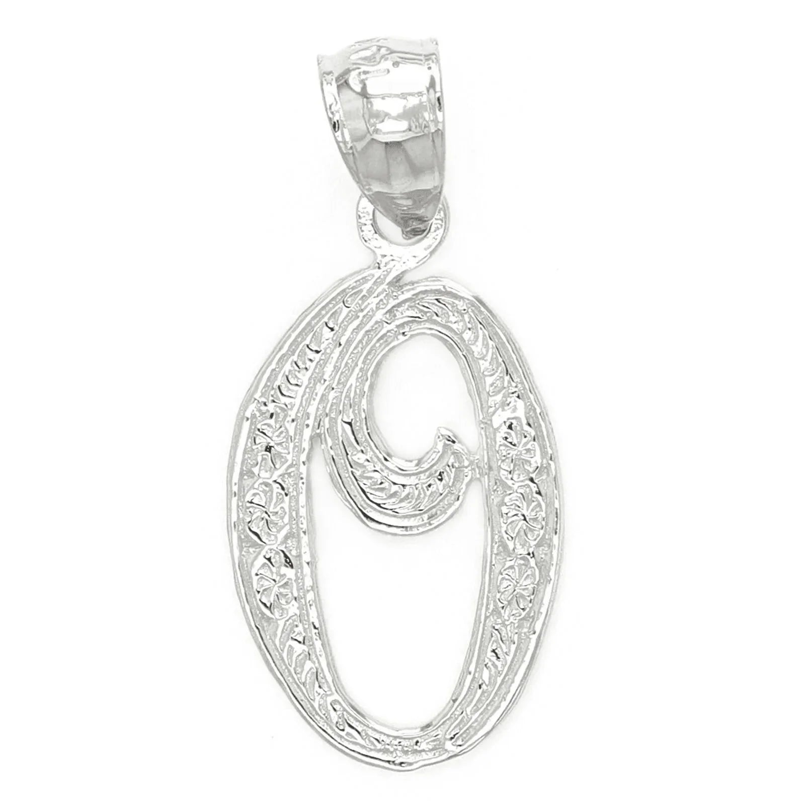 14k Yellow or White Gold Initial Letter O Alphabet A-Z Charm Pendant - Jewelry Store by Erik Rayo