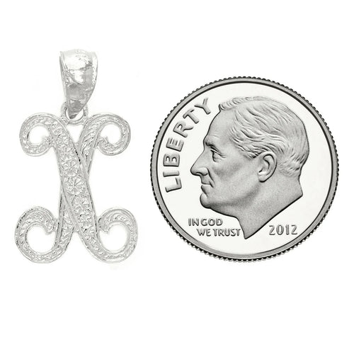 14k Yellow or White Gold Initial Letter X Alphabet A-Z Charm Pendant - Jewelry Store by Erik Rayo