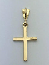 Load image into Gallery viewer, 14k Yellow Gold Solid Plain High Polish Cross Religious Charm Pendant 0.9gram
