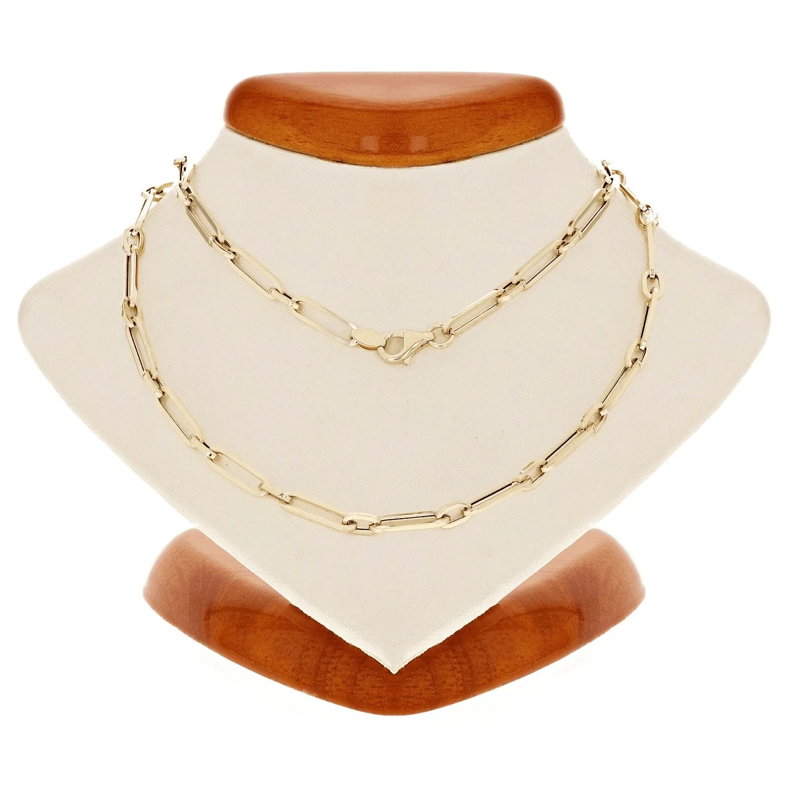 Italian 14k Yellow Gold Hollow Paper Clip Chain Necklace 20" 3.2mm 4 grams - Jewelry Store by Erik Rayo