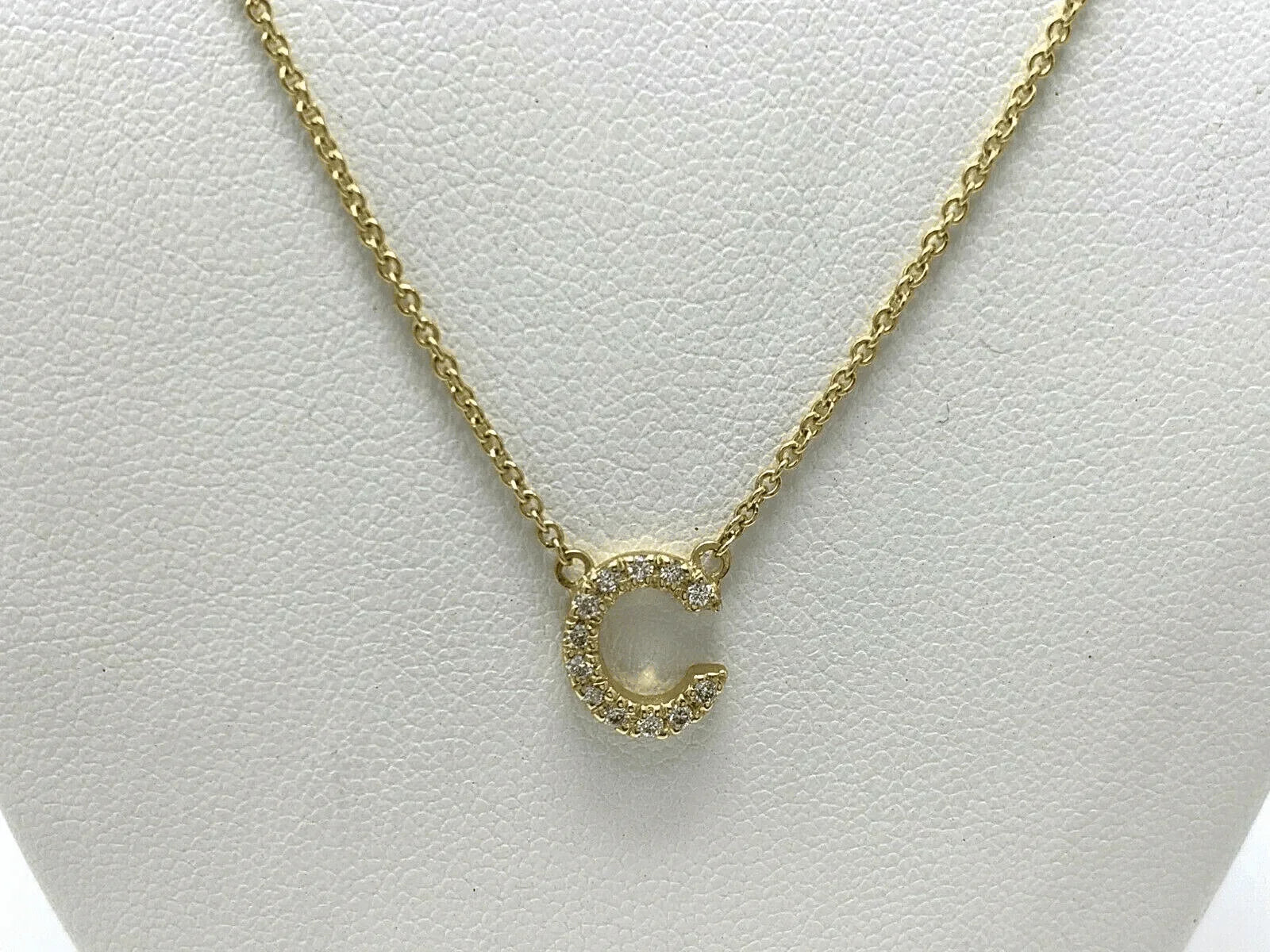 14k Yellow White or Rose Gold Diamond Initial Letter C Pendant Necklace 18" - Jewelry Store by Erik Rayo